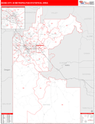 Boise City Metro Area Digital Map Red Line Style